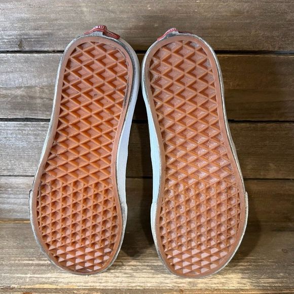 Womens Vans Era Beige‎ Red Off The Wall All Over Print Sneakers Shoes Size 5.5 - Picture 5 of 6